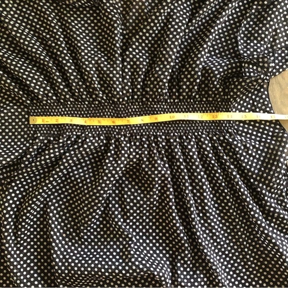 La Vie En Rose Aqua Beach Cover Up‎ Women’s Sz S Black White Polka Dot V Neck - Picture 4 of 5